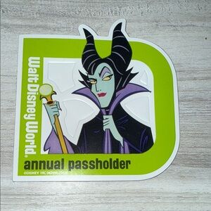 Disney Maleficent Annual Passholder Magnet - Green and Black